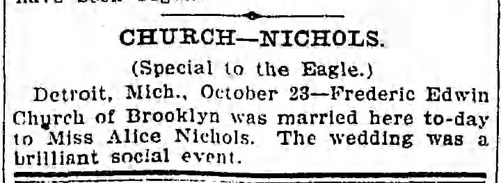 Fred and Alice wedding announcement
Oct 23 1901