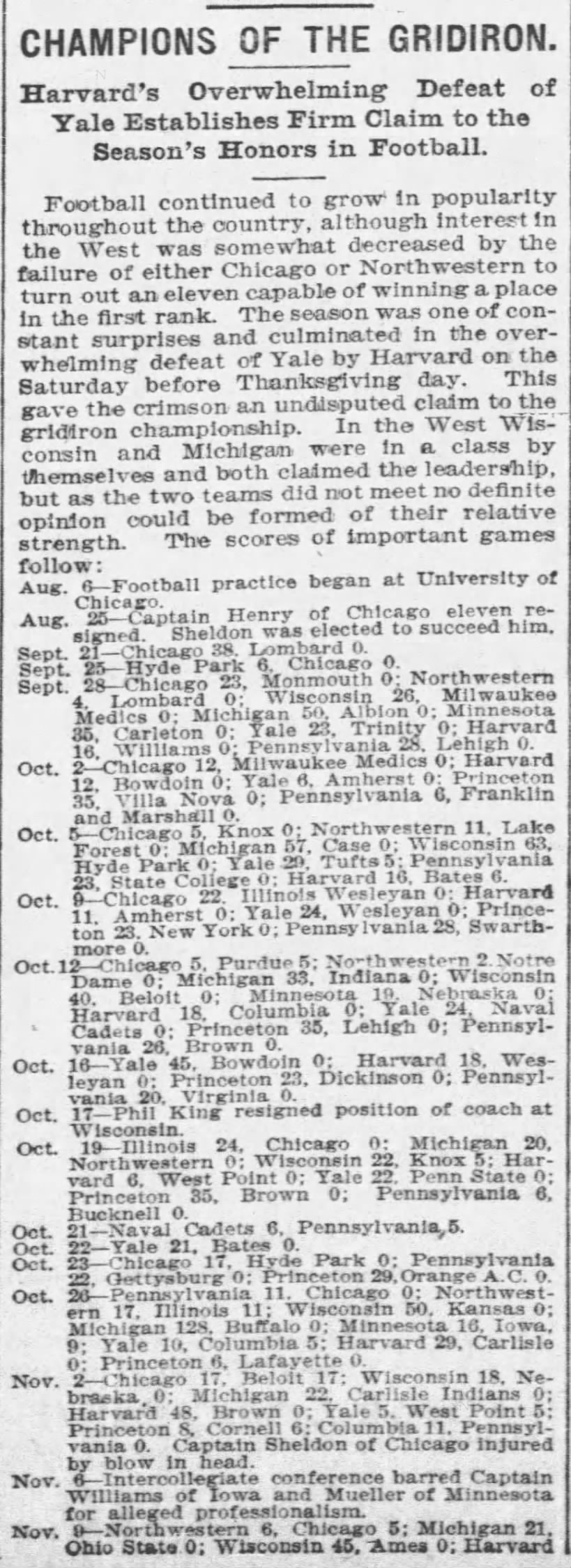 Chicago Tribune 1901 Football Champions: Harvard (31 Dec 1901), p.7
