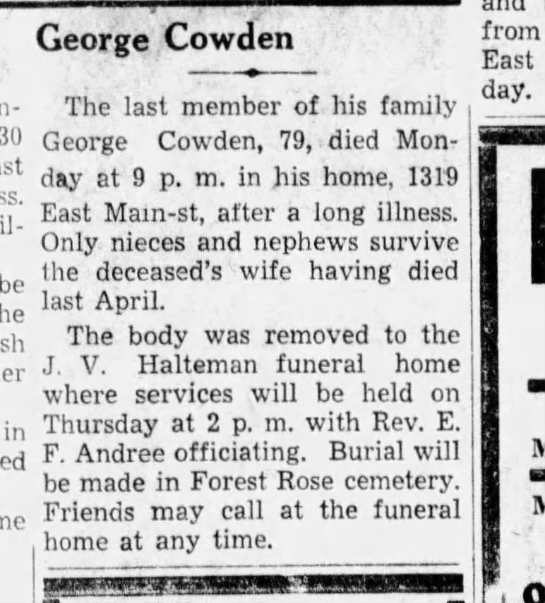 George Cowden dies