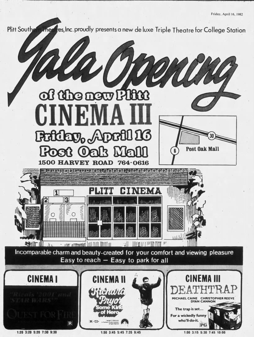 Plitt Post Oak Mall cinema 3 opening