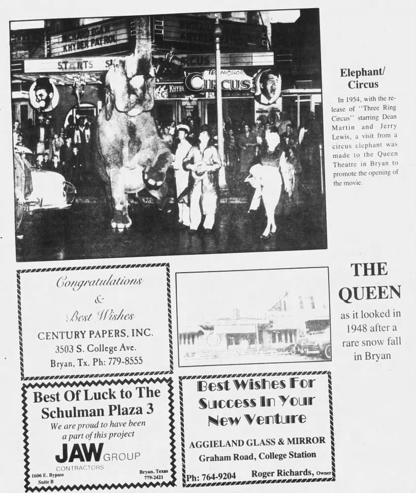 Queen Theatre showing "Three Ring Circus"