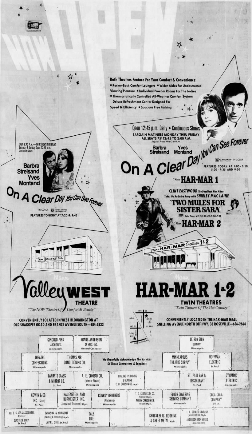 Har-Mar and Valley West theatres openings