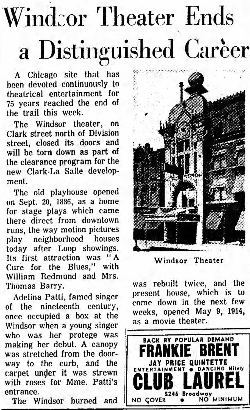 Windsor theater article
