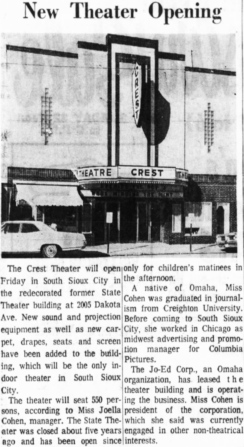 Crest Theatre opening