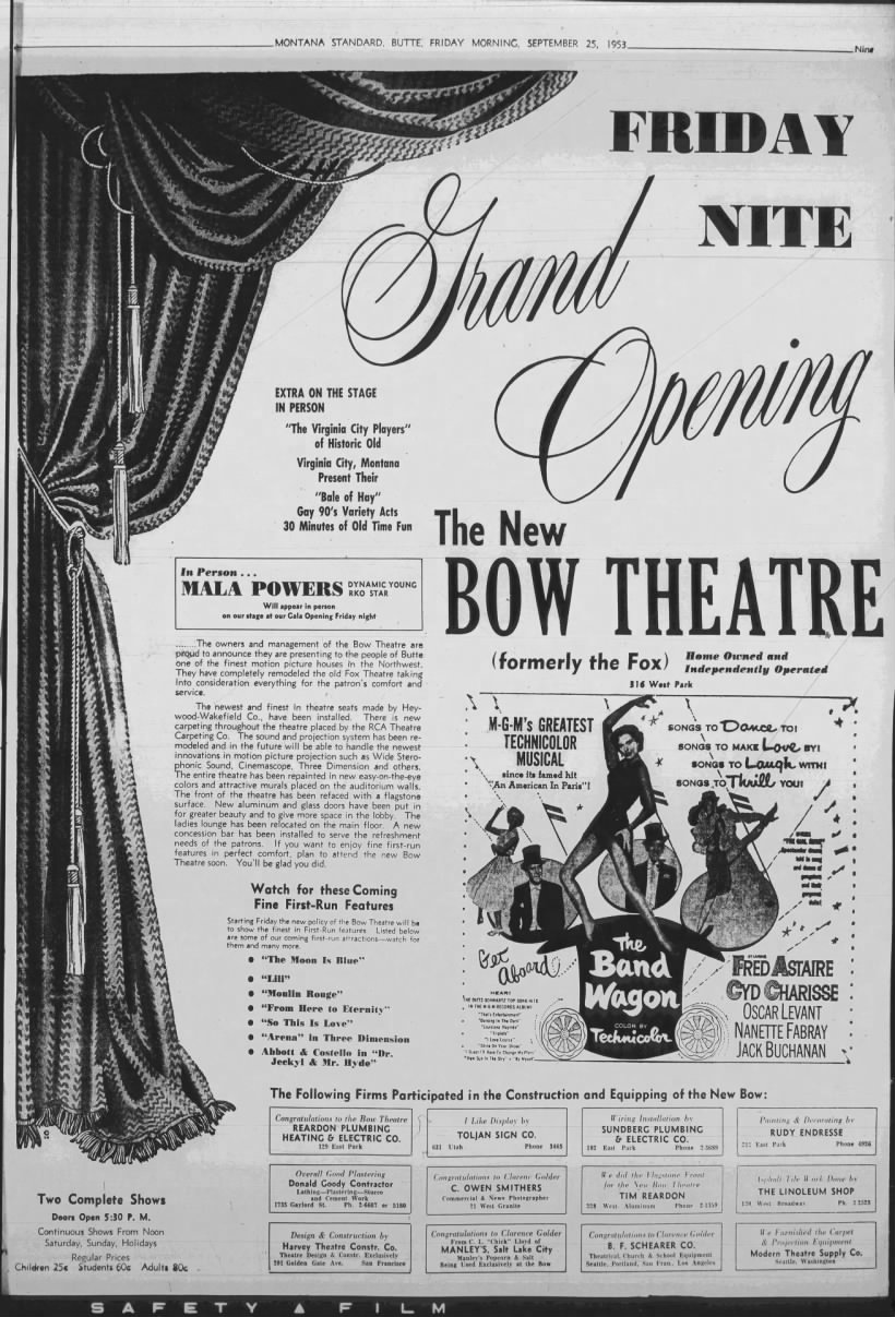 Bow theatre opening