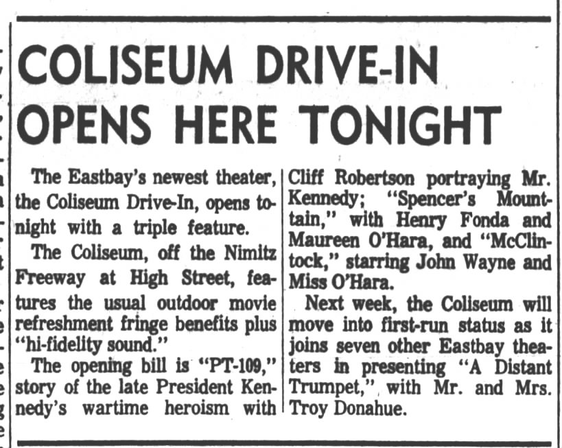 Coliseum Drive-In opening