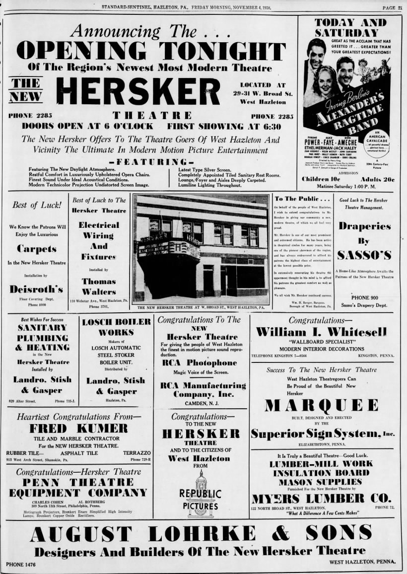 Hersker theatre opening