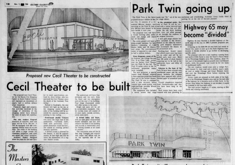 Park twin and new Cecil theatres