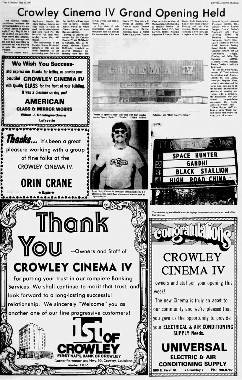 Crowley Cinema IV opening