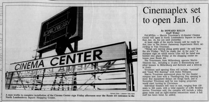 Cinema Center Palmyra opening article