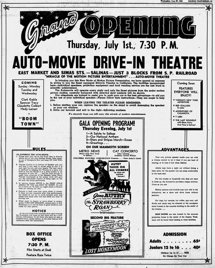 Auto Movie Drive in opening