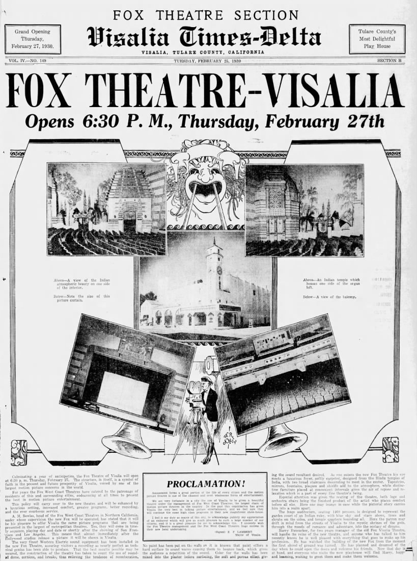 Fox theatre Visalia opening
