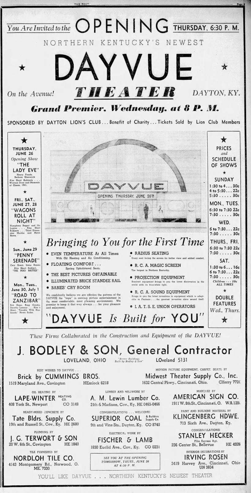 Dayvue theatre opening