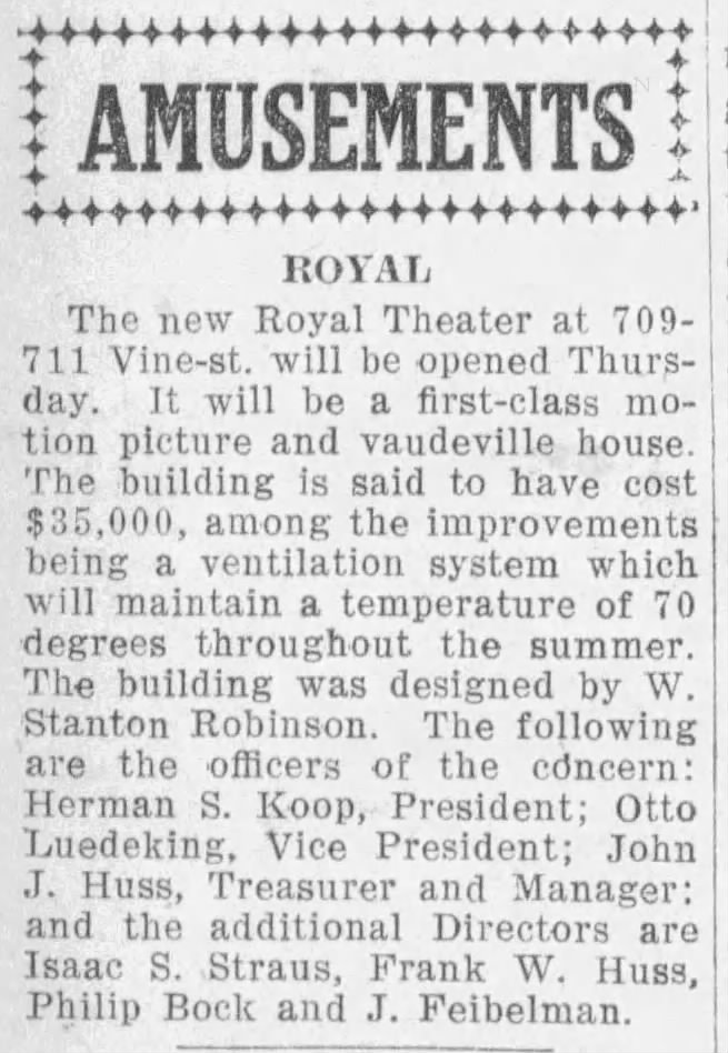 Royal Theatre opening