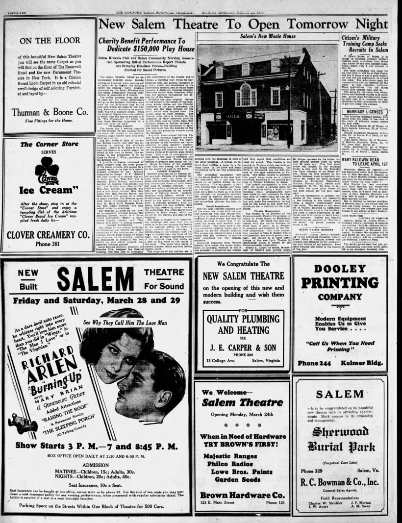 Salem Theatre opening
