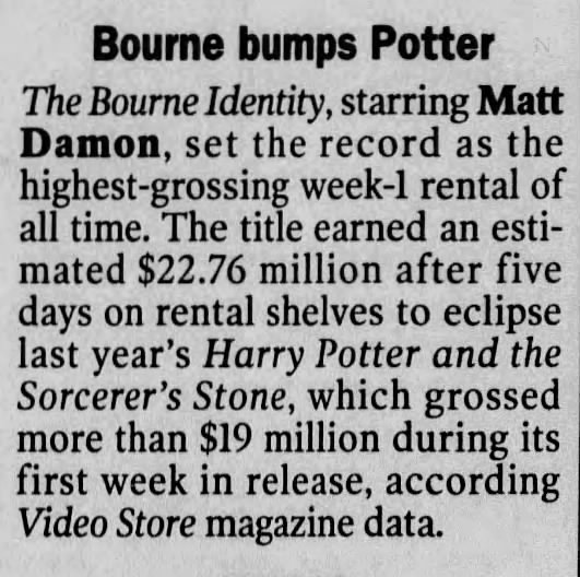 Bourne bumps Potter