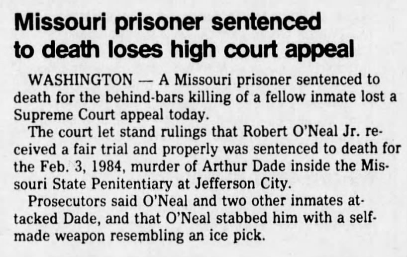 Missouri prisoner sentenced to death loses high court appeal