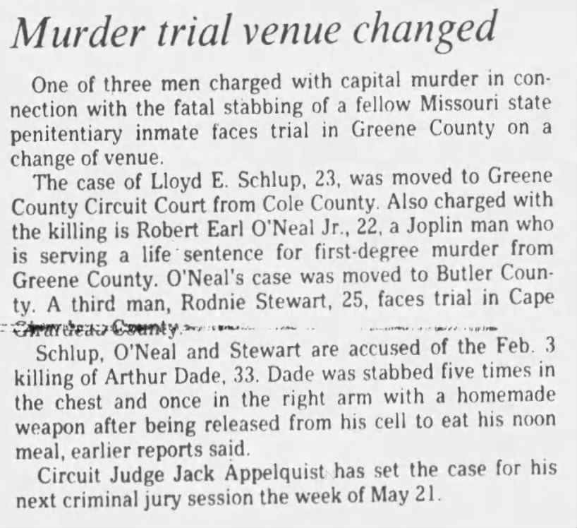 Murder trial venue changed