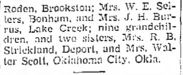 Continued:  Mrs R. T. Roden obit