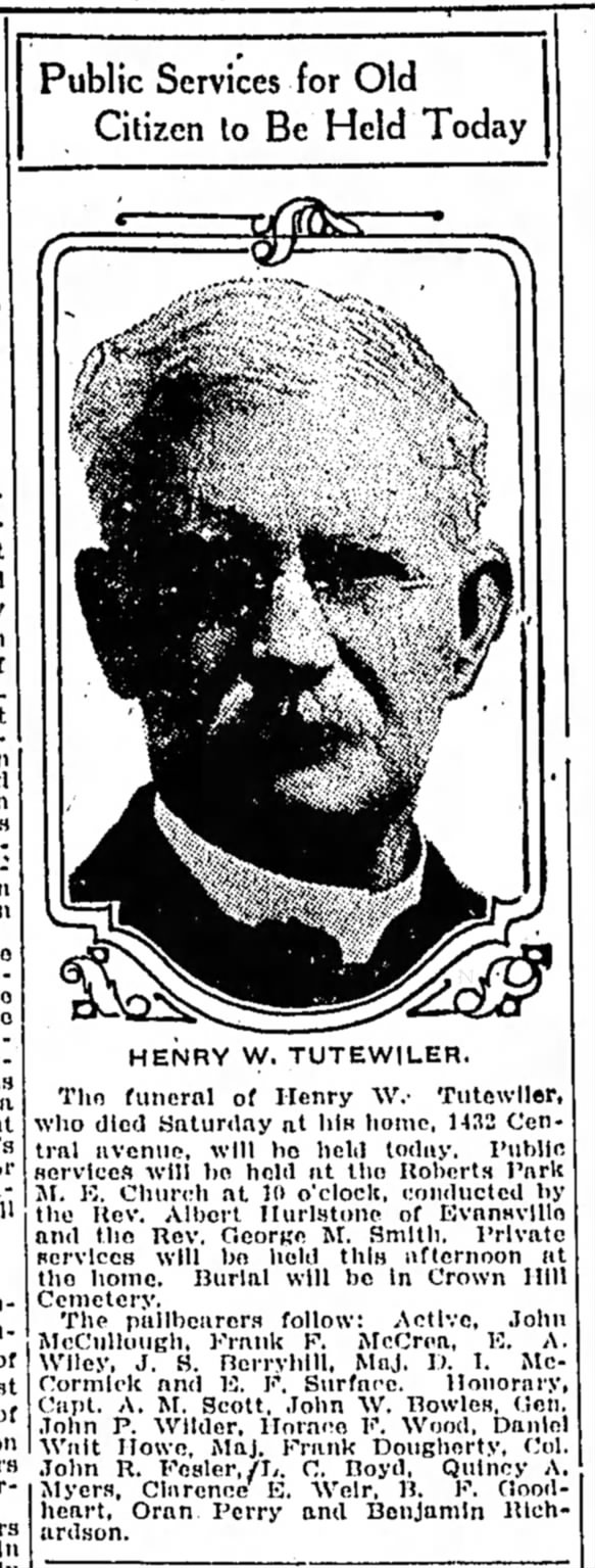 Funeral Services: Henry Wesley Tutewiler