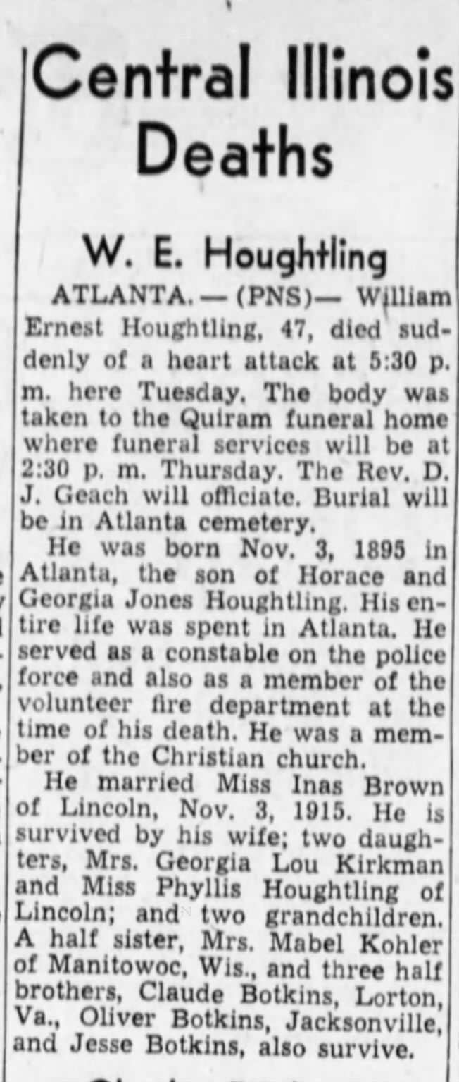 Obituary: William Ernest Houghtling
