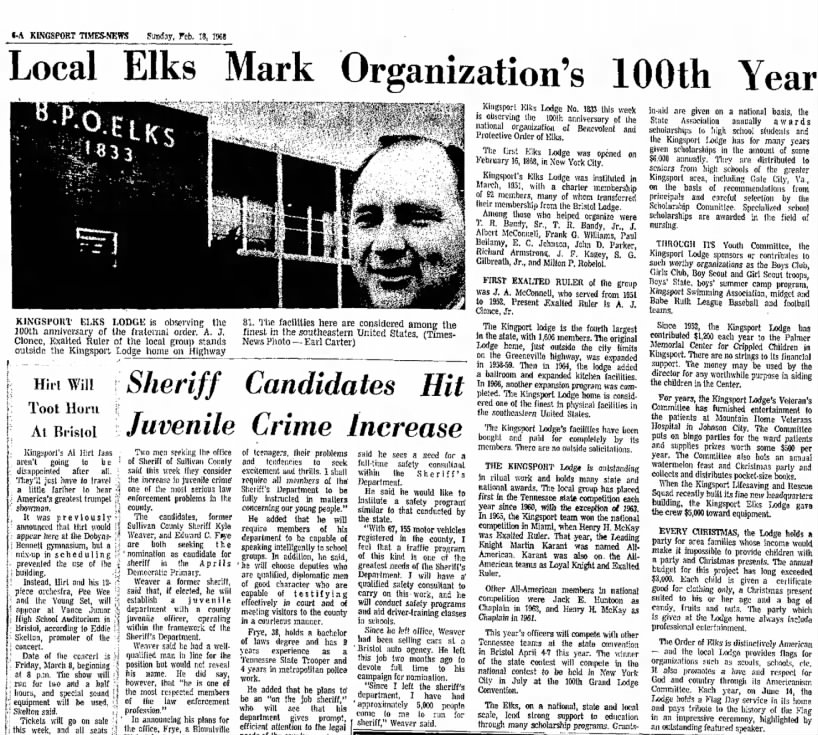 1968 Elks 100th year