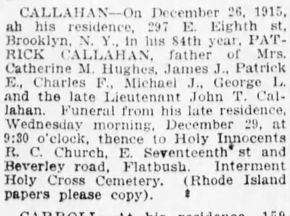 Obituary for my great-great grandfather.