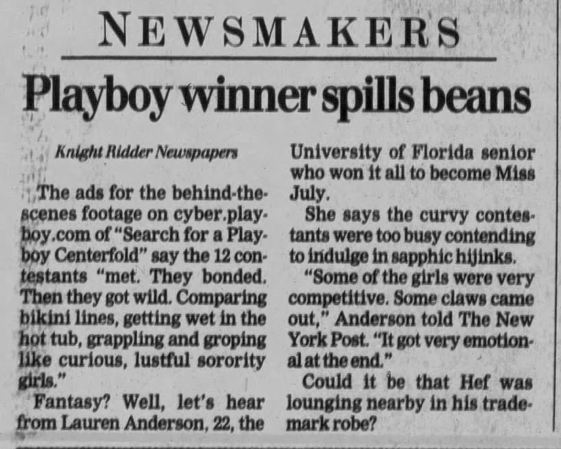 Playboy winner spills the beans