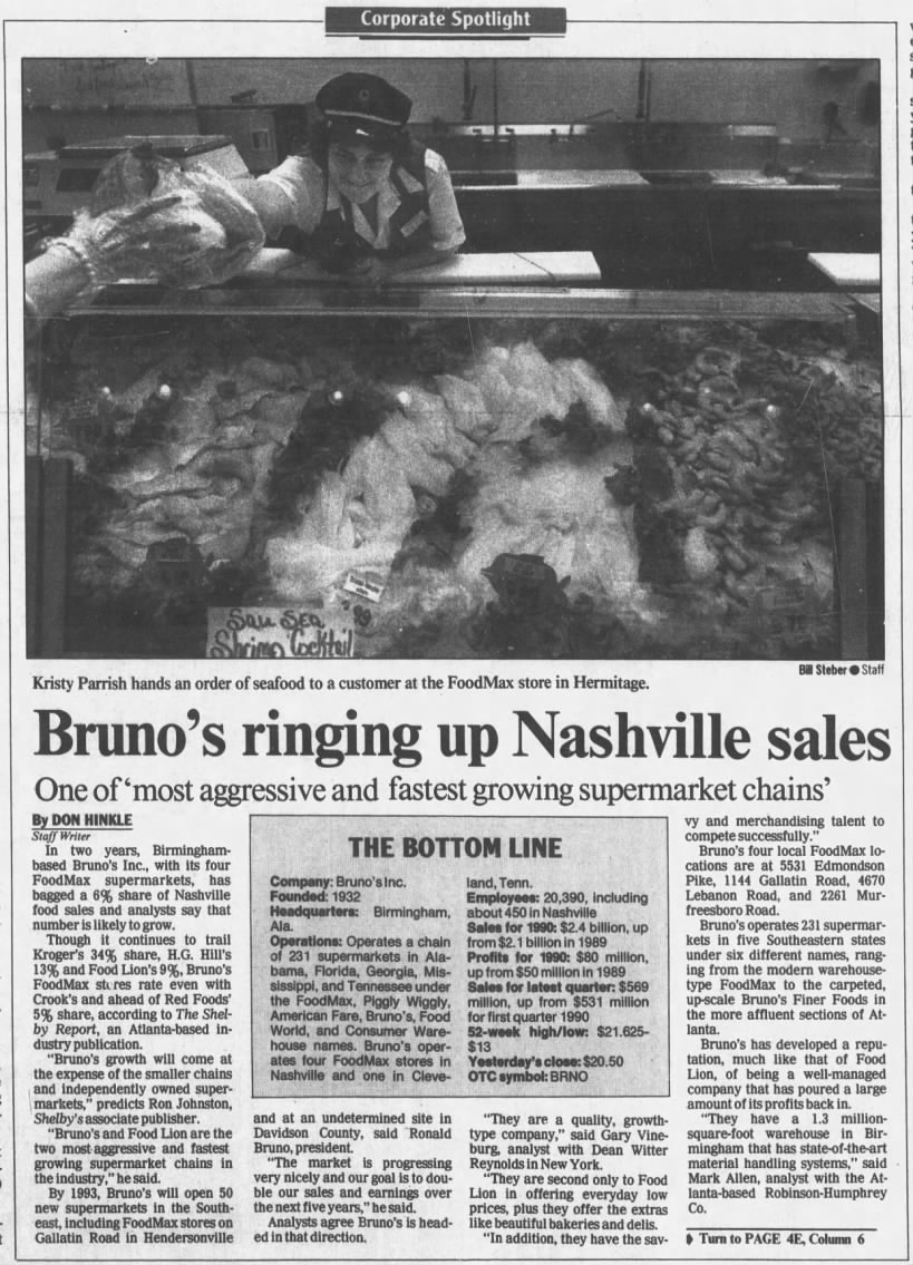 Bruno's ringing up Nashville Sales
