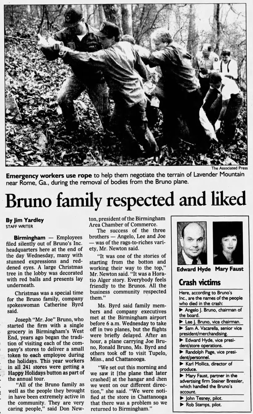 Bruno family respected and liked - outcome of plane crash