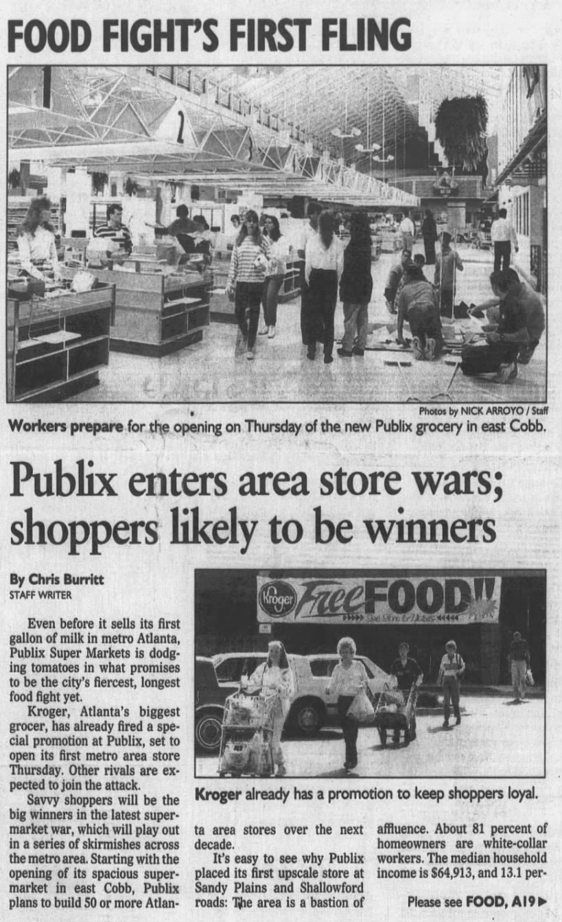 Food Fight's First Fling: Publix enters the area with store in Sandy Plains