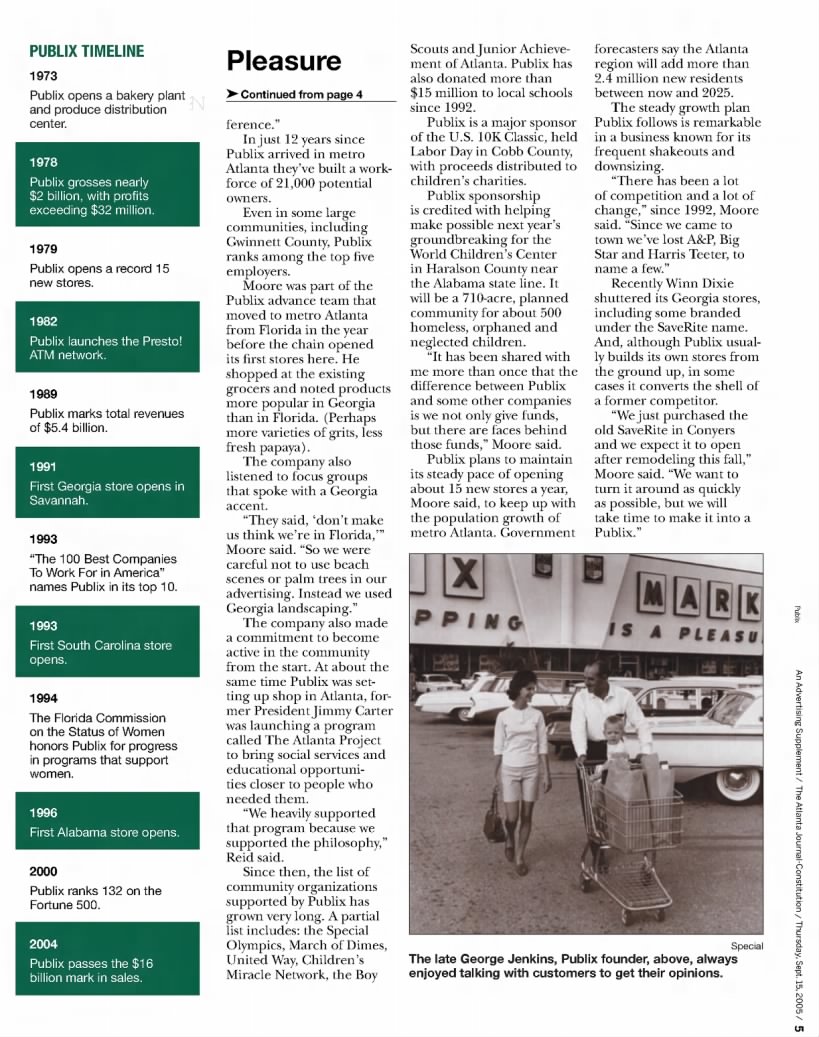 A pleasure: a history of Publix's last 75 years (page 3).