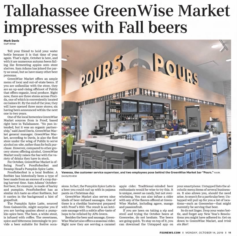 Tallahassee GreenWise Market impresses with Fall Beers at POURS