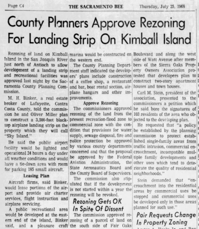 County Planners Approve Rezoning For Landing Strip On Kimball Island