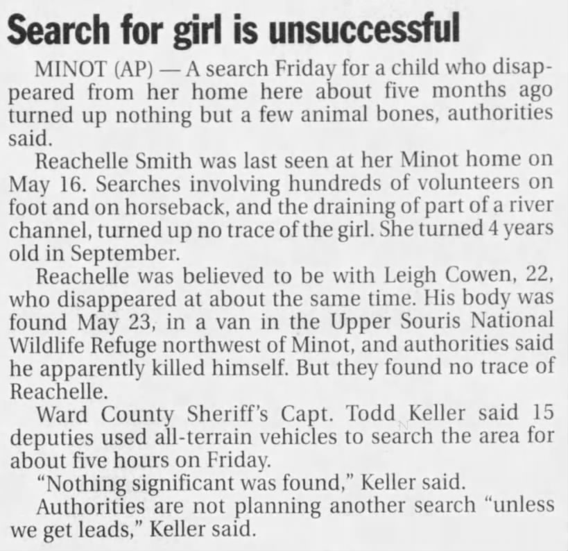 Search for girl is unsuccessful