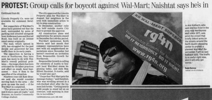 Human wall against Wal-Mart, part 2