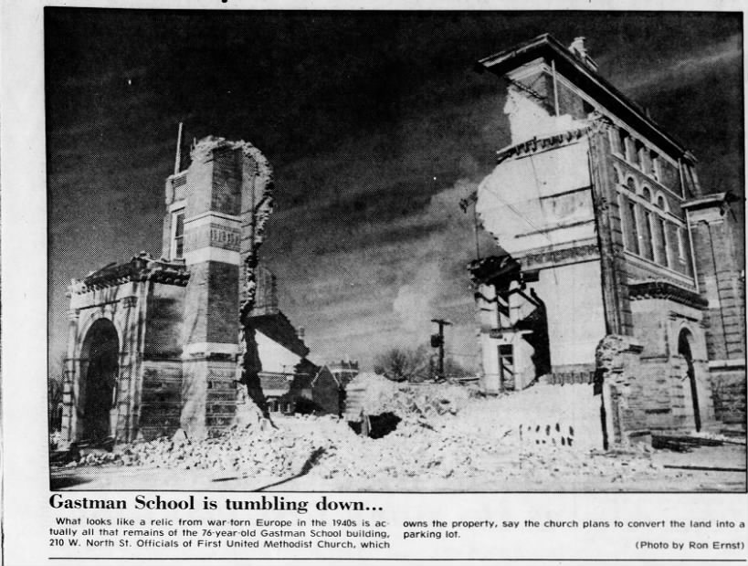 Demolition of Gastman School, Jan 2, 1981