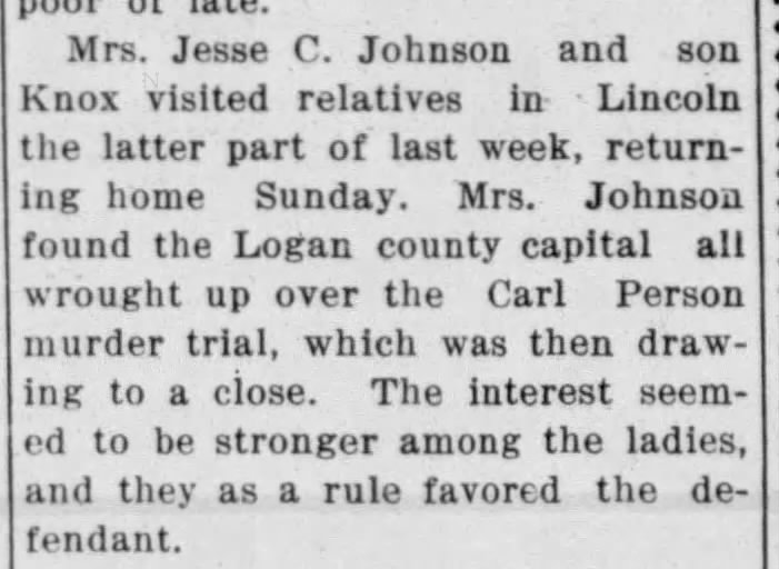 Lincoln riled up for Person trial, ladies favored defendant