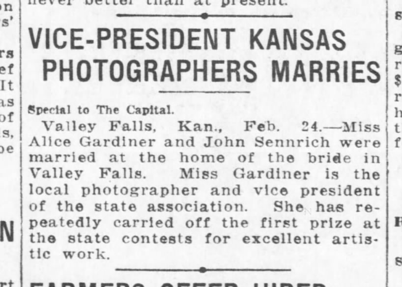 John Sennrich & Alice Gardiner - married