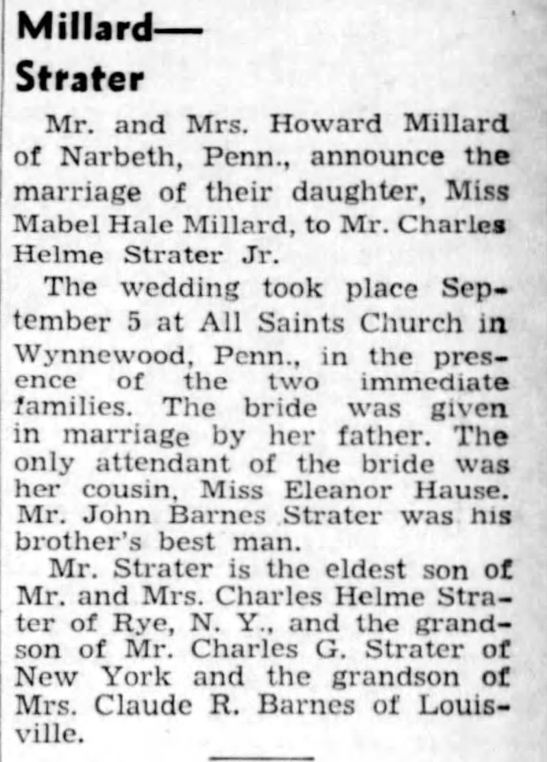 Marriage of Millard / Strater