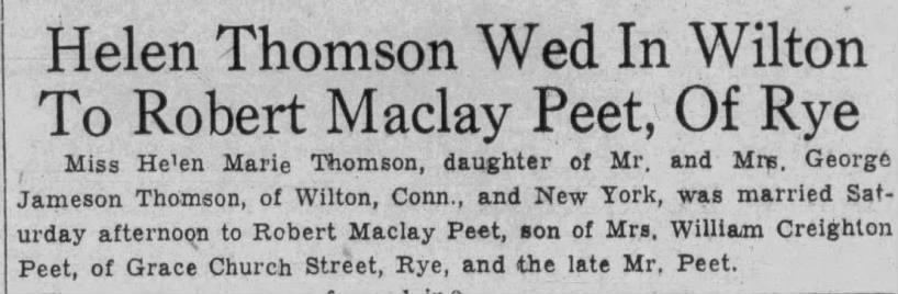 Marriage of Thomson / Peet
