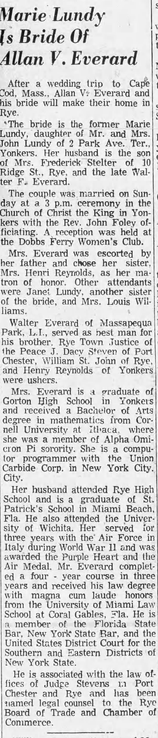 Marriage of Lundy / Everard