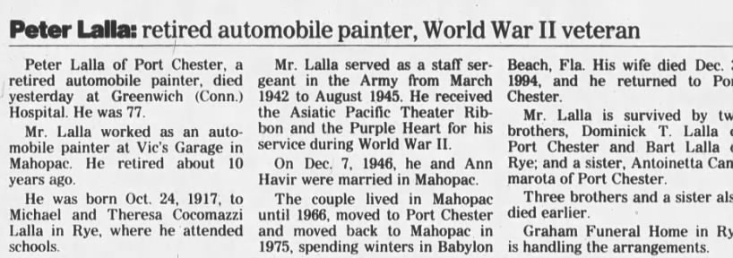 Obituary for Peter Lalla (Aged 77)