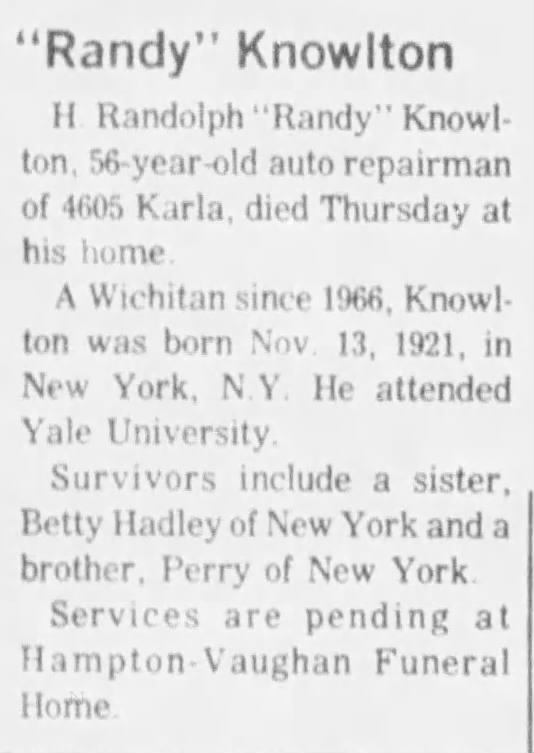 Obituary for Randolph Knowlton II