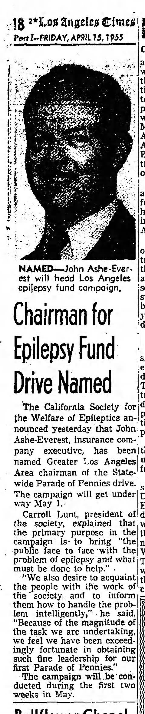 John Ashe-Everest -  Epilepsy Fund
