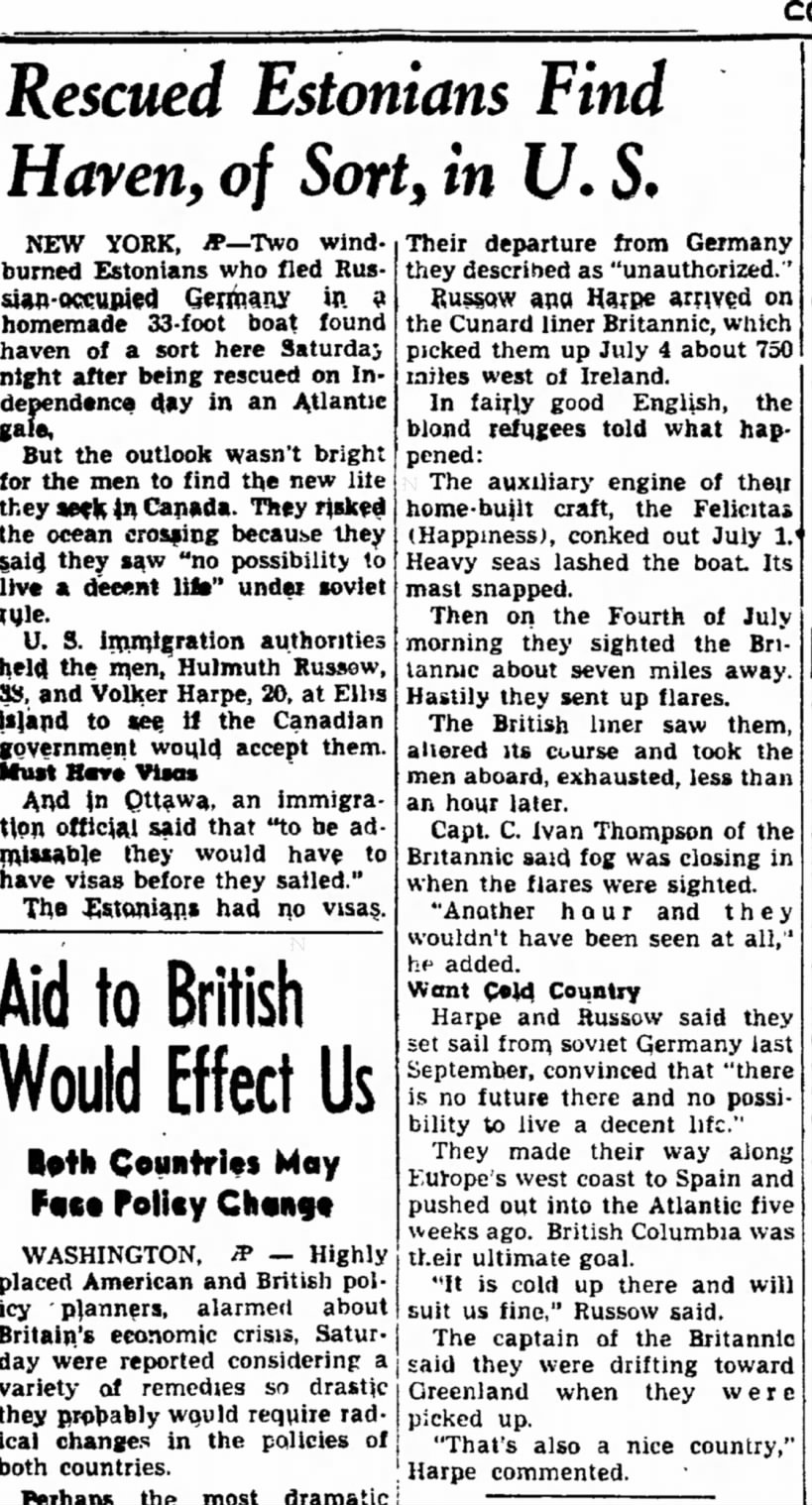 1949 Jul 10  2 saved by Britannic Council Bluffs Nonpareil page 2