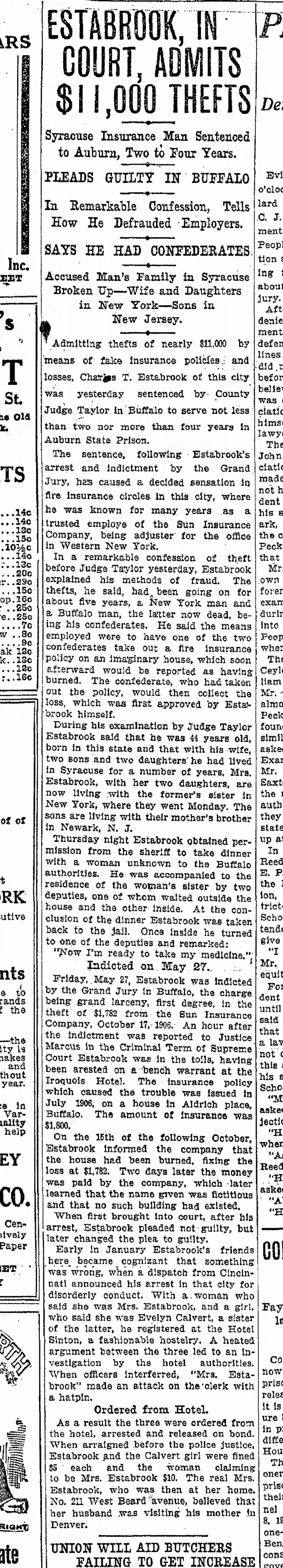 The Post Standard
Syracuse, New York
June 25, 1910
Charles Estabrook