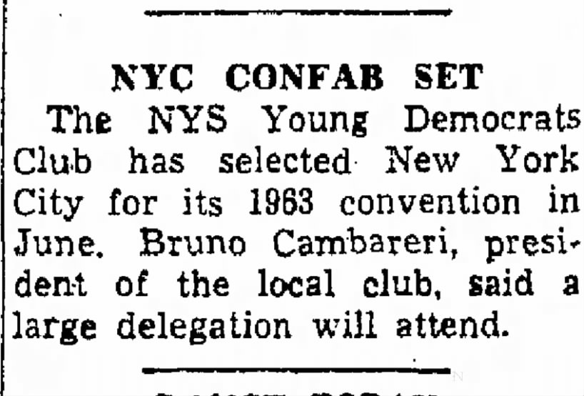 The Post Standard
Syracuse, New York
April 13, 1963
Bruno Cambareri