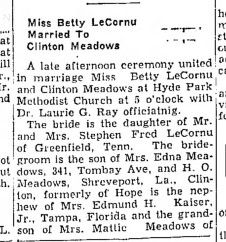 Betty LeCornu wedding 1