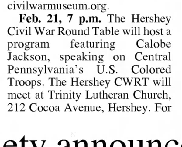 Hershey Civil War round Table
2008